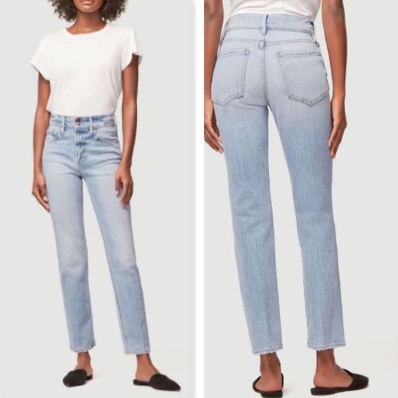 Frame Le Sylvie Slender Straight-Leg Jeans Bianca